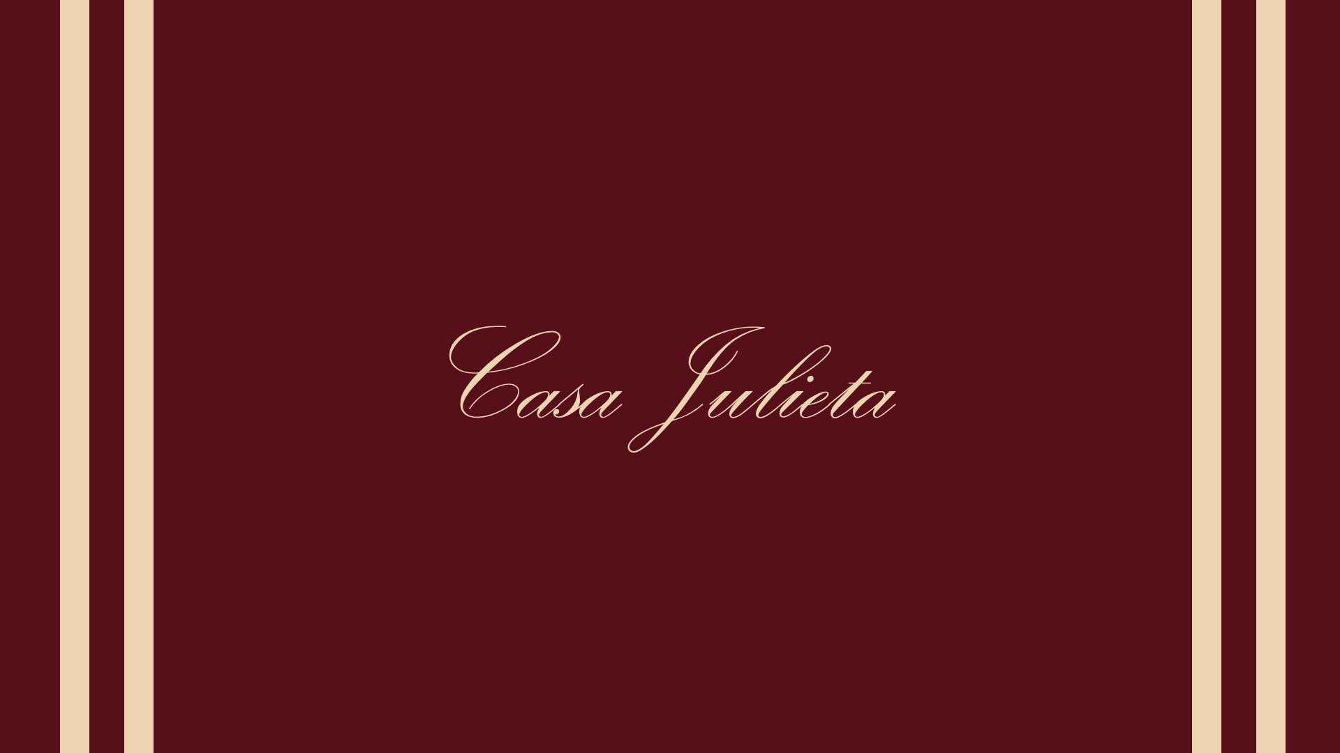 Casa Julieta brand monogram on a deep burgundy background